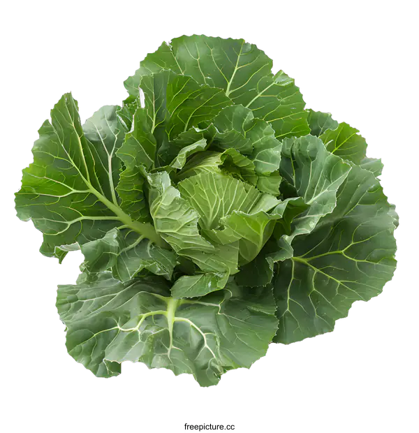 [Transparent Background PNG]Fresh Green Cabbage with Leaves Isolated on White Background