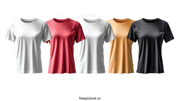 [Transparent Background PNG]Blank Womens T-shirt Mockups Set