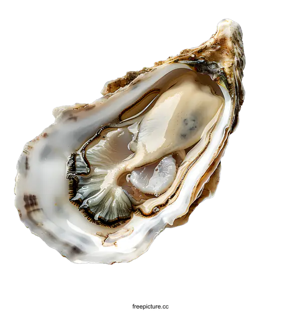 [Transparent Background PNG]Fresh Opened Oyster on White Background