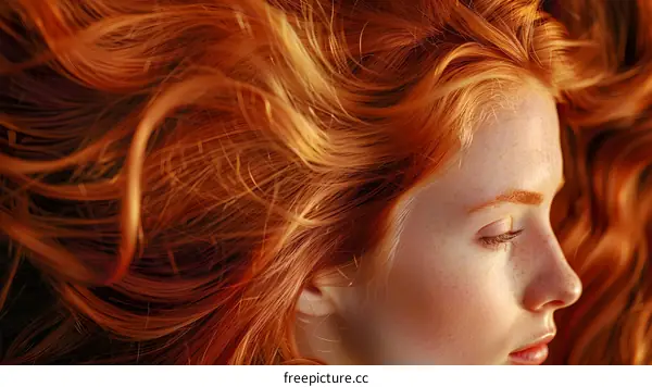 Close-up portrait of a beautiful redheaded woman