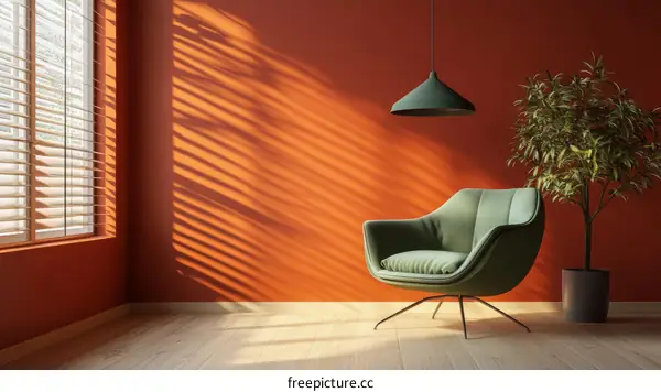 Modern Interior Design with Warm Orange Hues