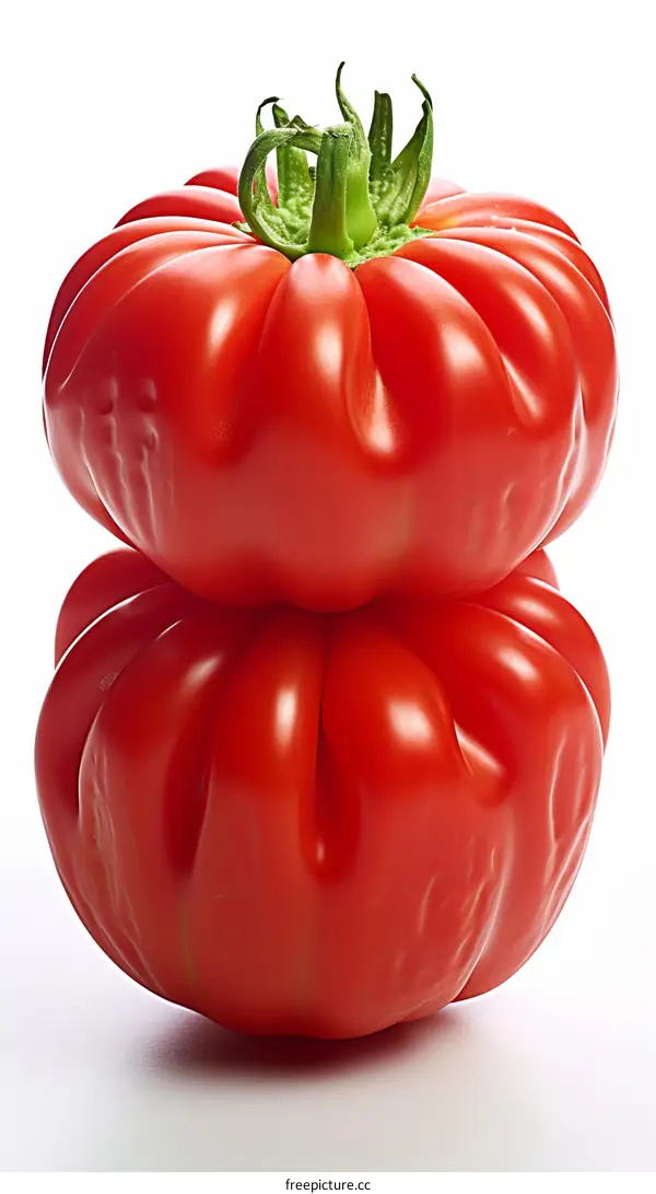 Two big red tomatoes