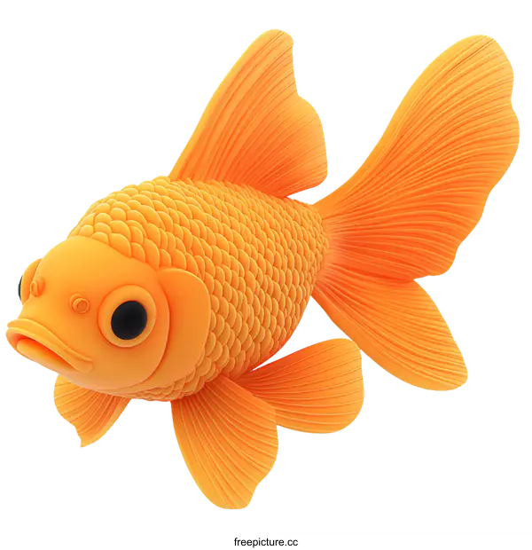 [Transparent Background PNG]Orange Goldfish Illustration Isolated on White Background