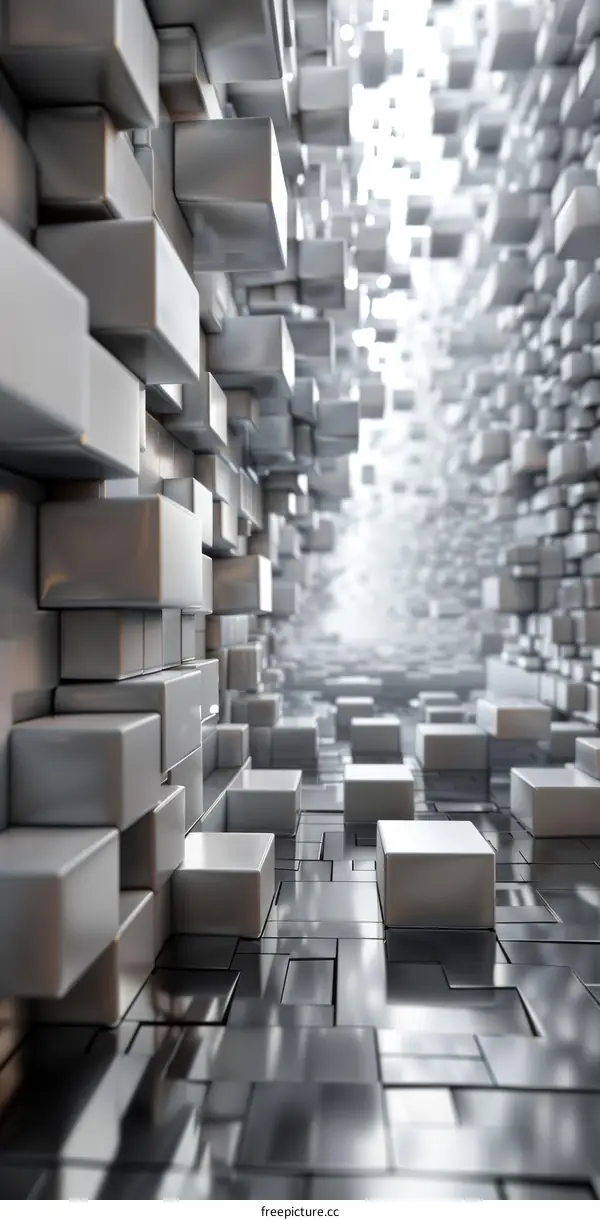 Abstract Geometric Cubes Perspective Corridor