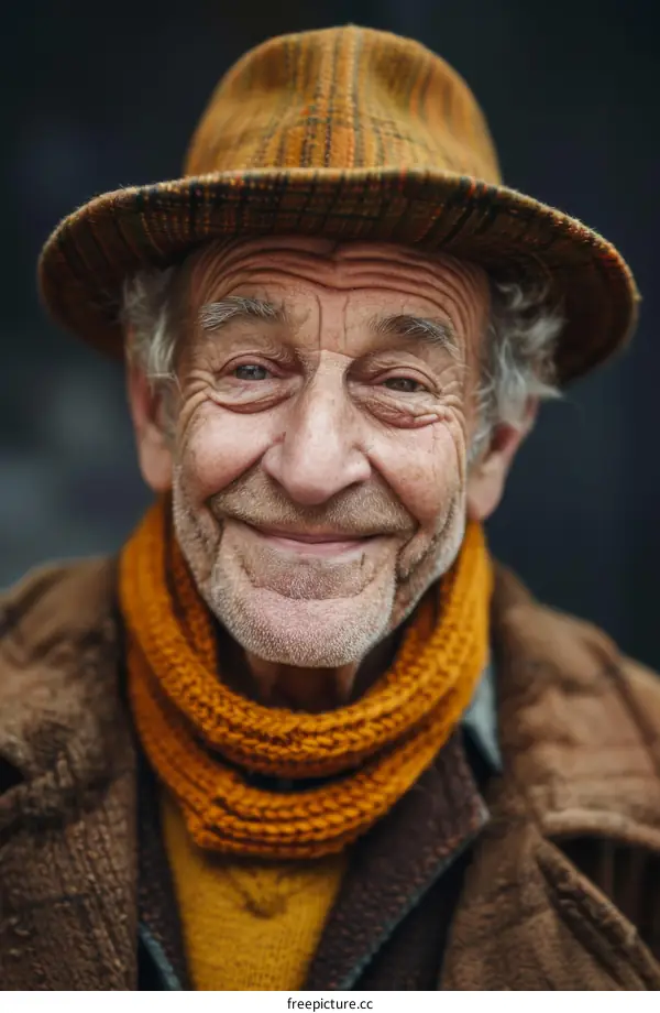 Closeup Portrait of a Smiling Senior Man