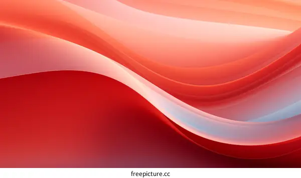 Abstract Red and White Flowing Waves Background