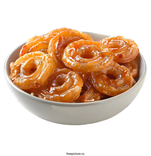 [Transparent Background PNG]Bowl of Jalebi Sweet