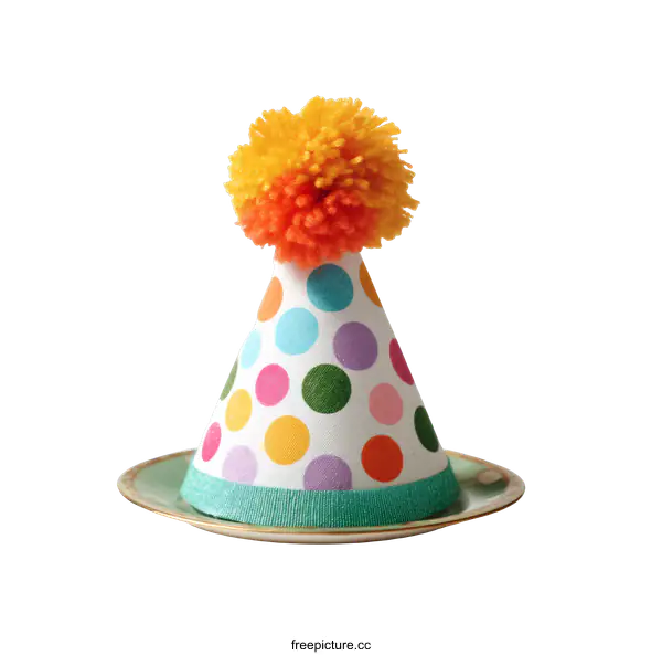 [Transparent Background PNG]Colorful Party Hat with Polka Dots