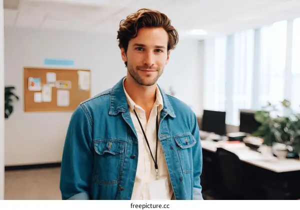 Caucasian Man in Modern Office Setting