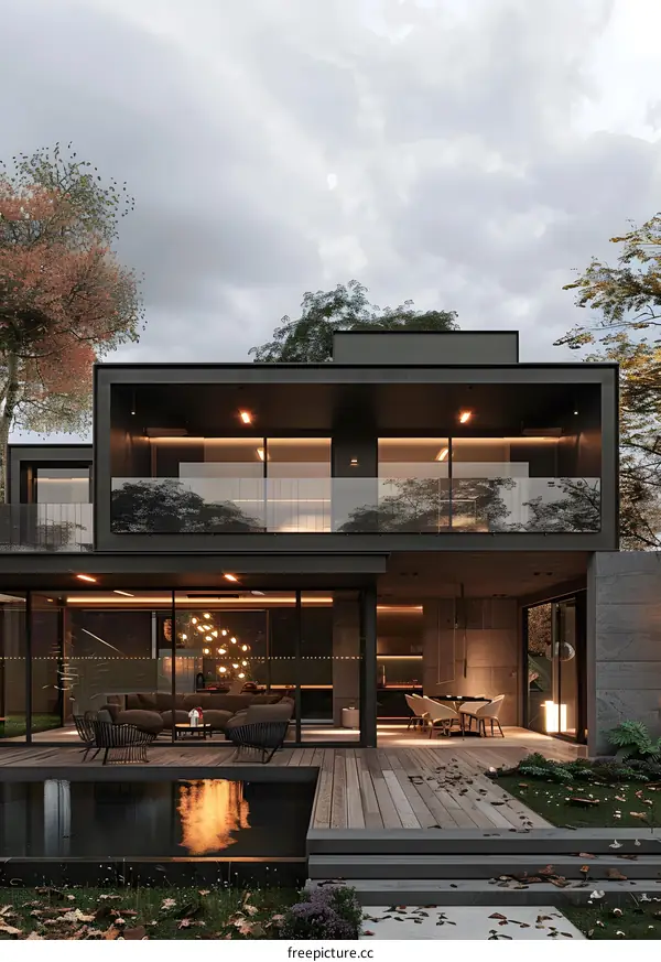 Modern Minimalist House with Pool and Deck