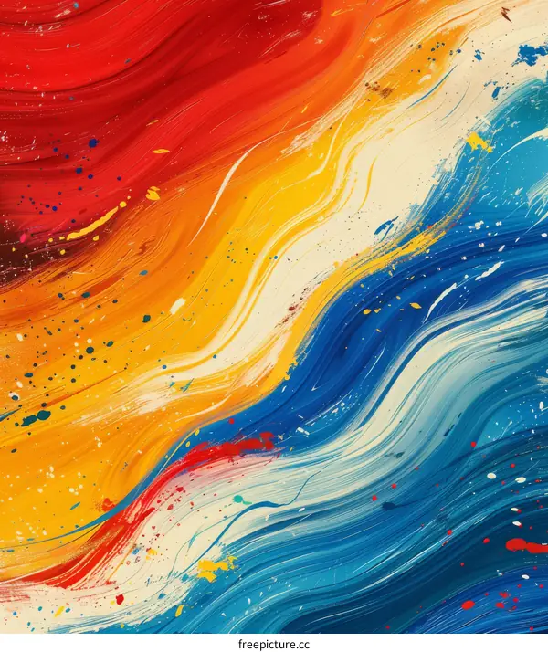 Abstract Colorful Liquid Painting