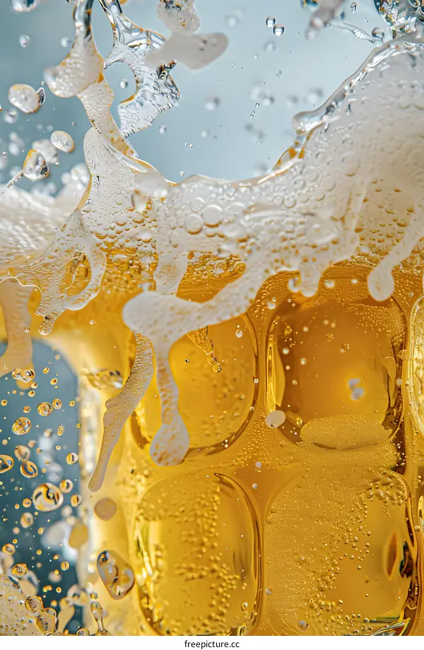 Close Up of Beer Bubbles