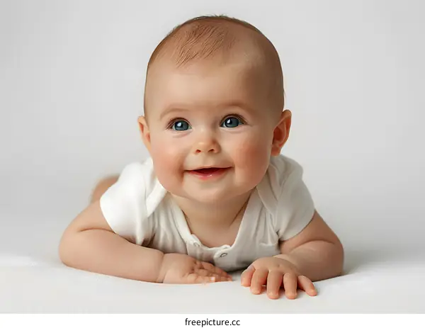 Happy Baby Smiling and Crawling