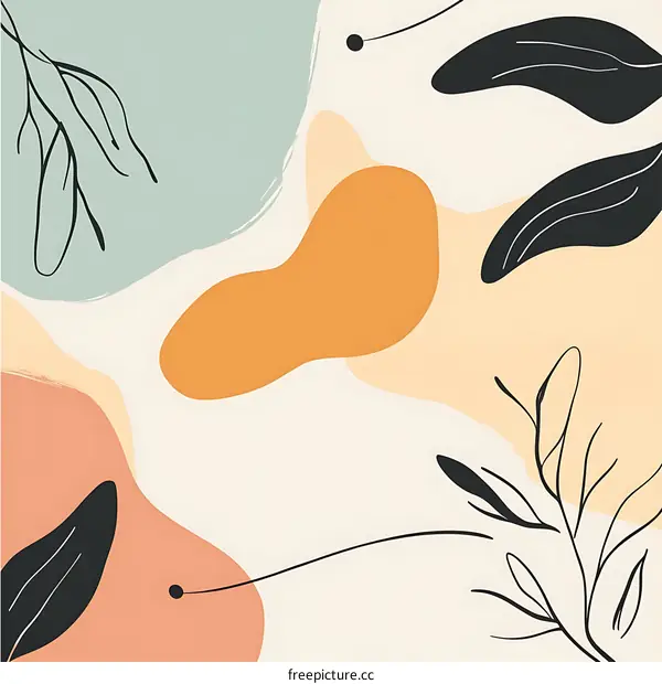 Abstract Art with Leaf and Floral Patterns