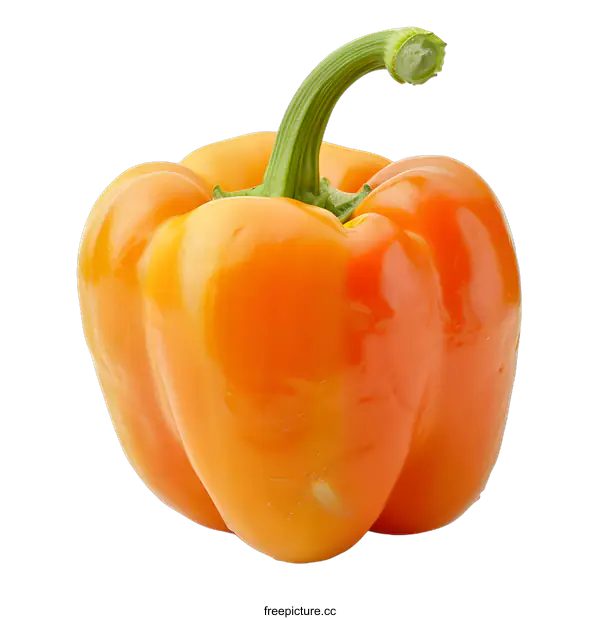 [Transparent Background PNG]Orange Bell Pepper Isolated on White Background