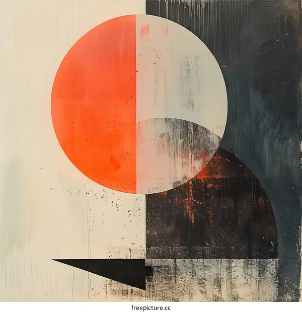 Abstract Geometric Shapes in Red and Black