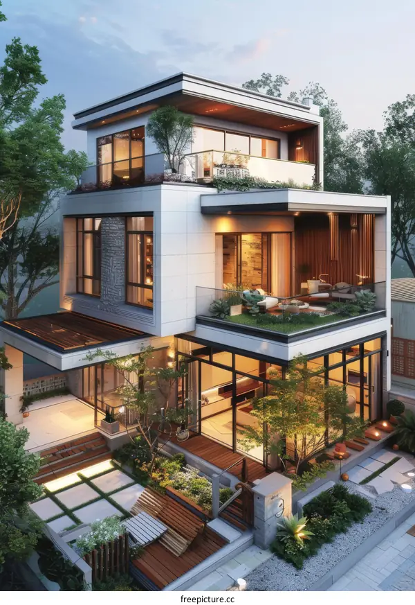 Modern Villa with Exquisite Garden Design