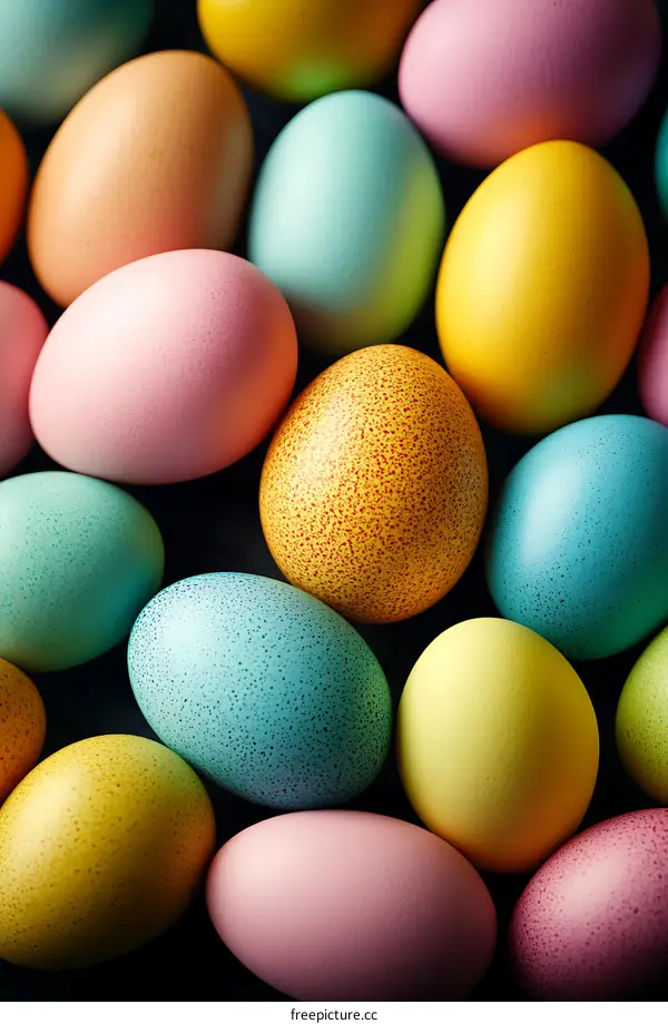 Colorful Easter Eggs Close-up