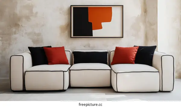 Modern Modular Sectional Sofa in a Minimalist Living Room