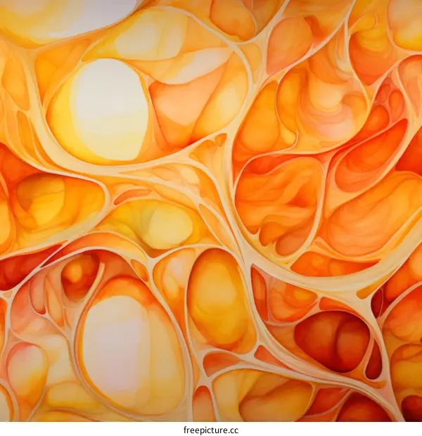 Abstract Watercolor Painting with Vibrant Orange and Yellow