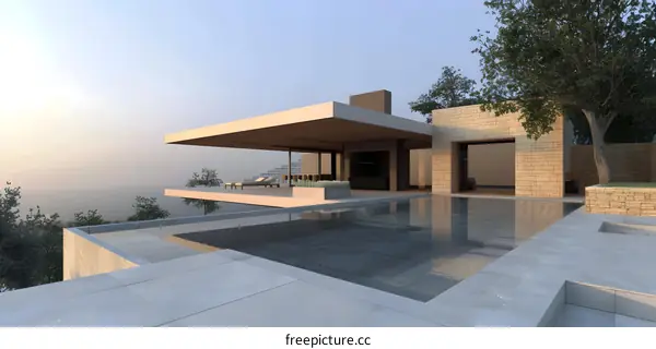 Modern House With Swimming Pool And View