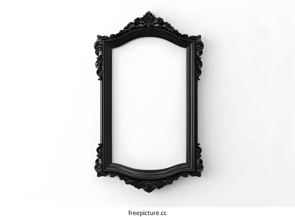 Black Ornate Picture Frame on White Wall