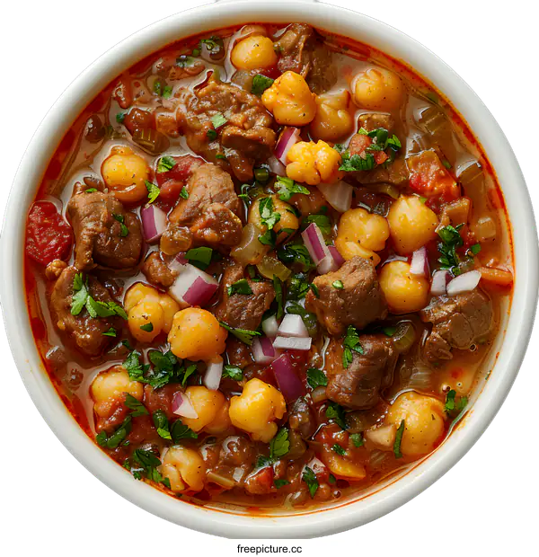 [Transparent Background PNG]Hearty Chickpea and Lamb Stew
