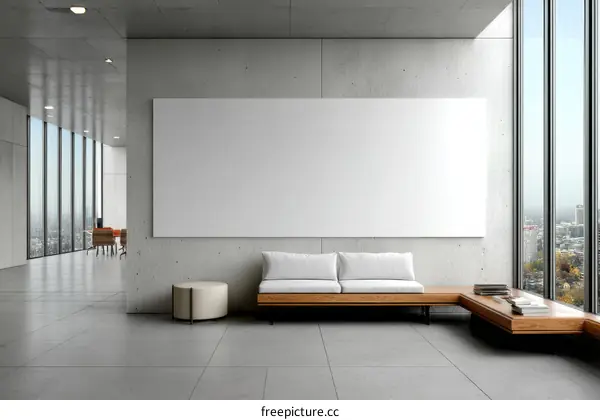 Modern Office Space Mockup with Blank Canvas