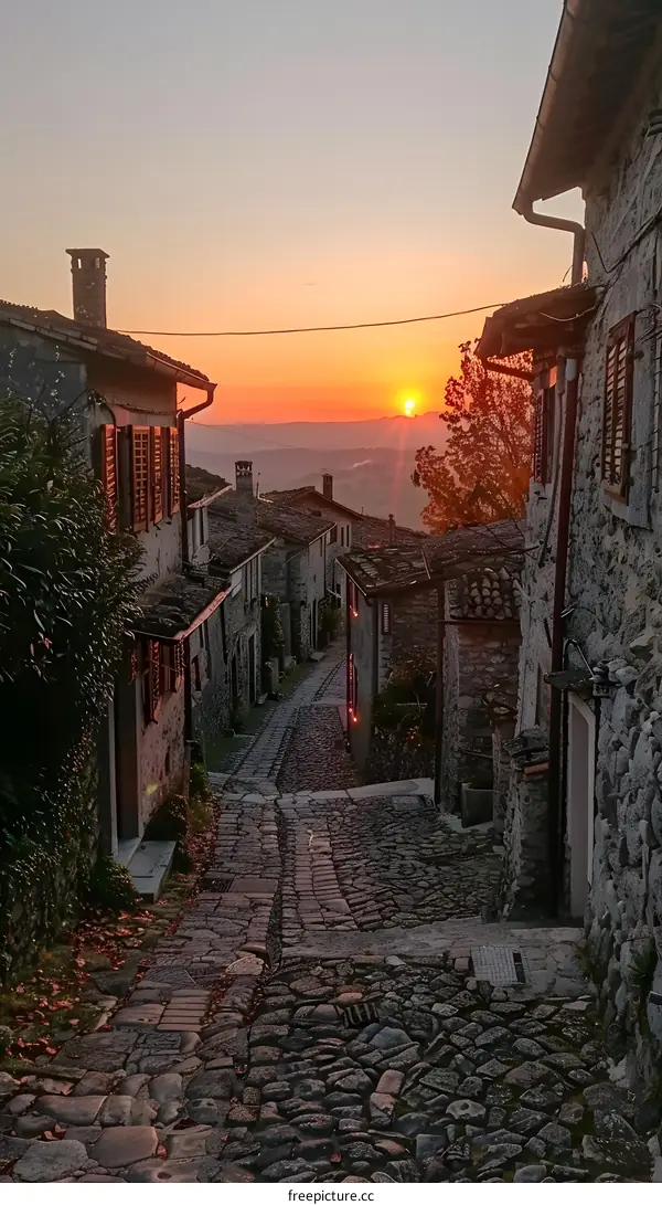Cobblestone Street Sunset Village