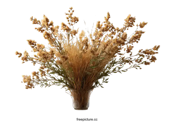 [Transparent Background PNG]Dried Wildflowers in Vase Arrangement