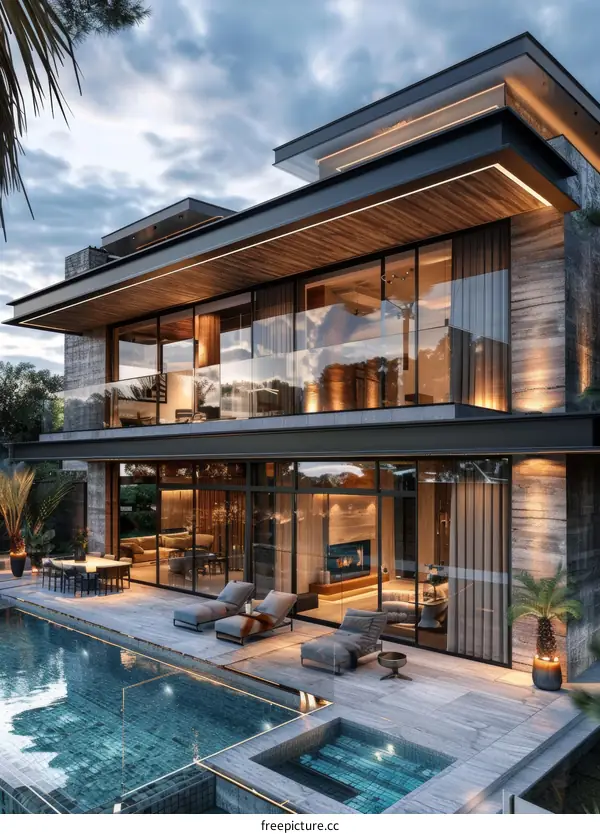 Luxury Modern House with Outdoor Pool Area