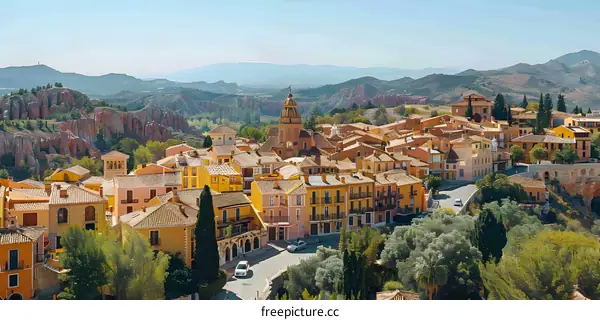 Spanish village landscape view