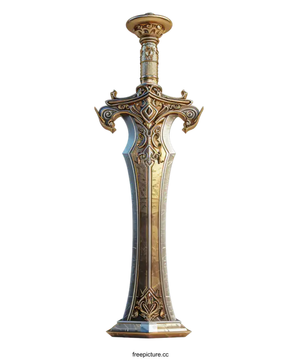 [Transparent Background PNG]Ornate Fantasy Sword on transparent background