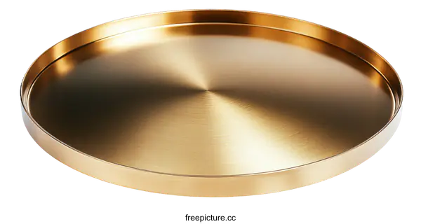[Transparent Background PNG]Round Gold Tray for Serving
