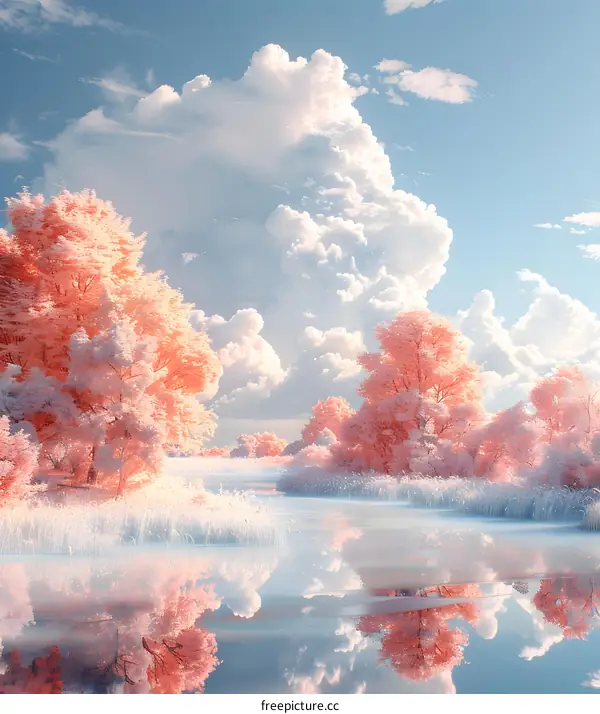 Beautiful lake and sky
