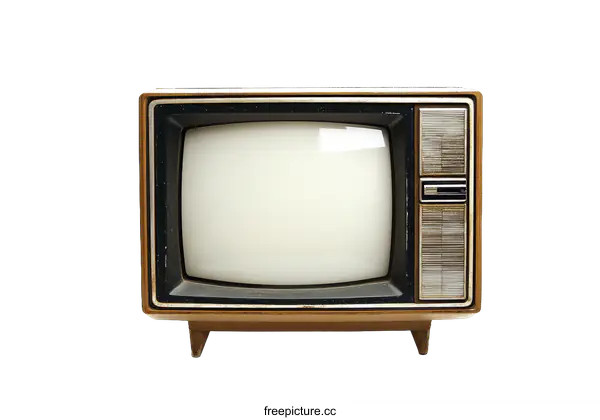 [Transparent Background PNG]Vintage Television Set on White Background