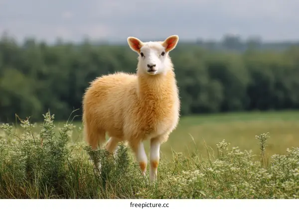 Fluffy Sheep in a Green Field