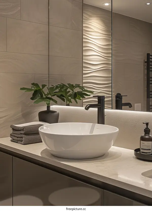 Scandinavian bathroom design, showing the beauty of modern simplicity