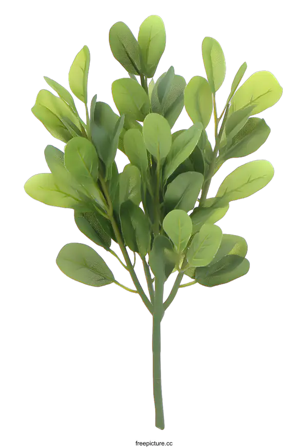 [Transparent Background PNG]Green Bush With Oval Leaves