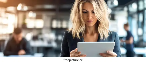 Business Woman Using Tablet In Office