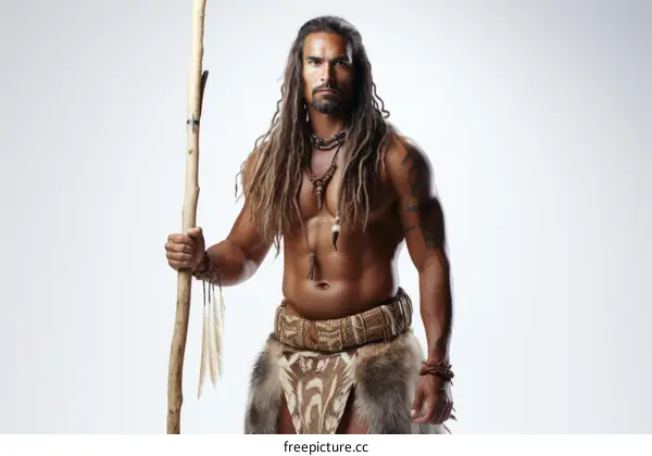 Polynesian Warrior with Staff