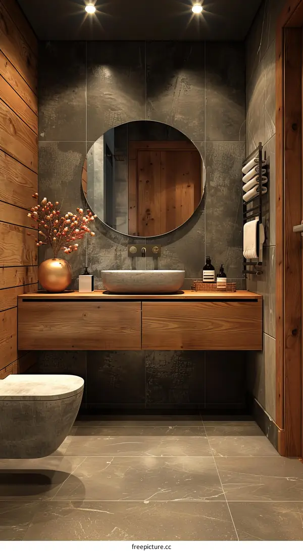 Modern Rustic Wooden Bathroom Interior Design