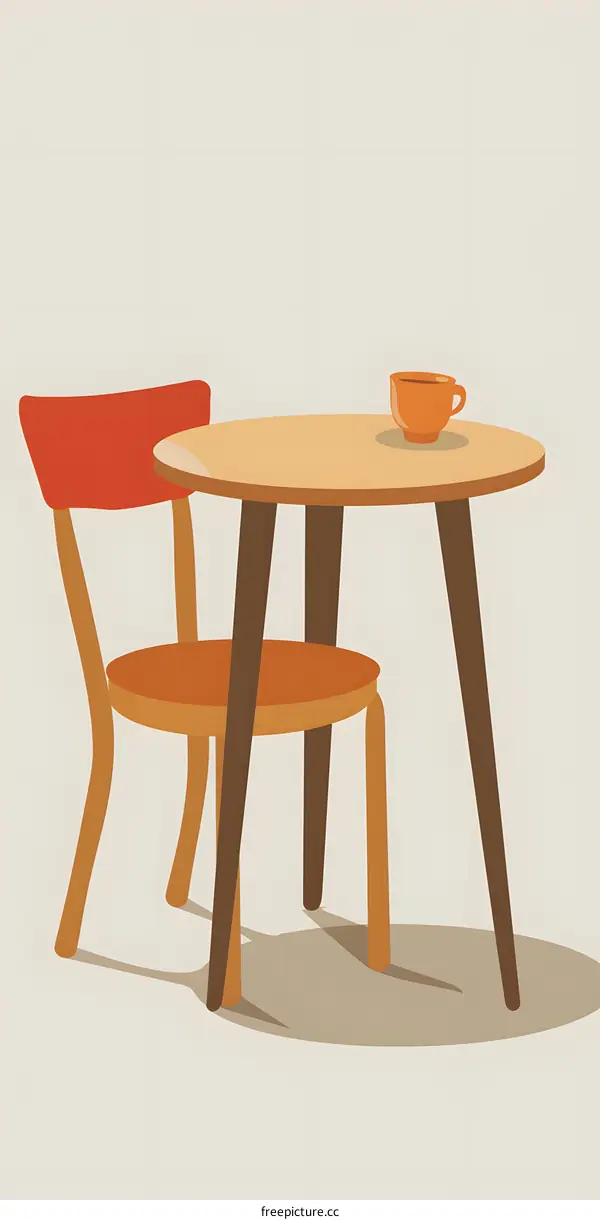 Simple Illustration of Table and Chair