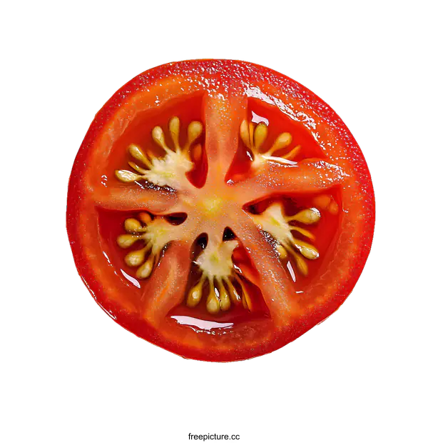 [Transparent Background PNG]Close-up of a Sliced Tomato