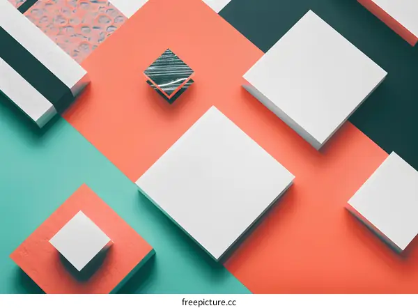 Abstract Colorful Geometric Shapes on Modern Background
