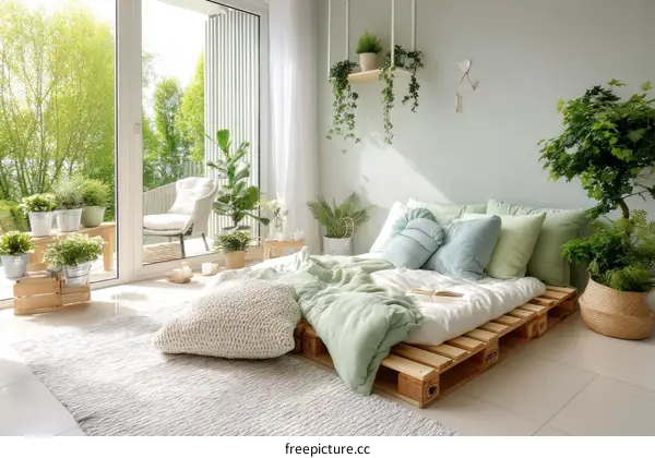 Modern Minimalist Bedroom with Outdoor Views