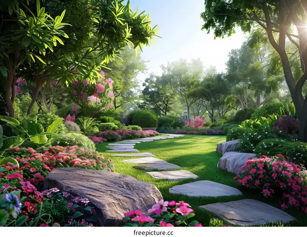 A Lush Garden Pathway