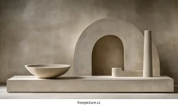 Abstract Modern Design Still Life with Concrete Shapes