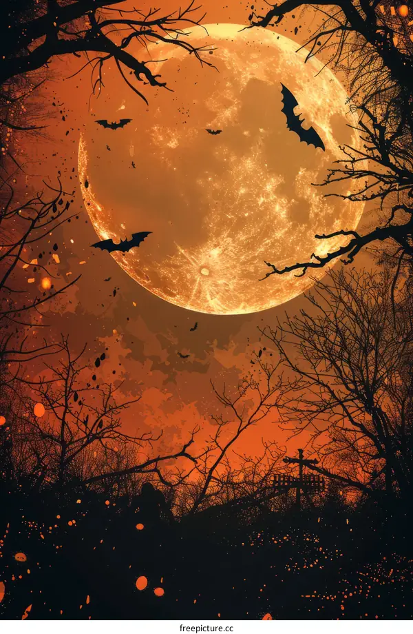 Halloween Pumpkin and Moonlit Night
