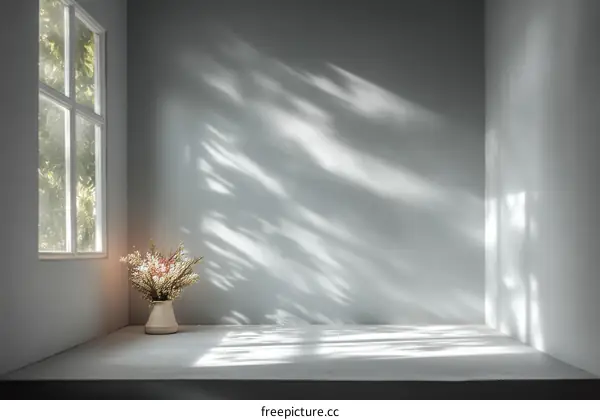 Elegant Corner Room with Natural Light and Flowers